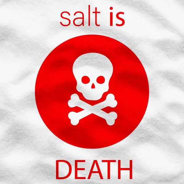 Koponya Keresztcsontok Szöveggel Salt Death Fehér Alapon — Stock Fotó