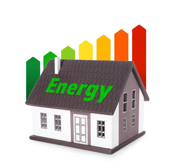 Figura Vivienda Con Eficiencia Energética Sobre Fondo Blanco —  Fotos de Stock
