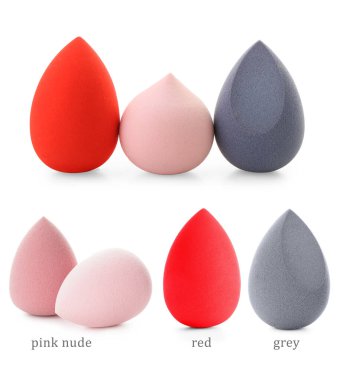 Beyaz arkaplanda makyaj süngerleri