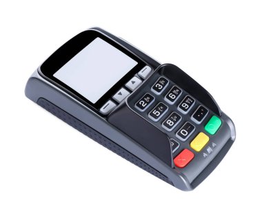 Beyaz arkaplanda ödeme terminali