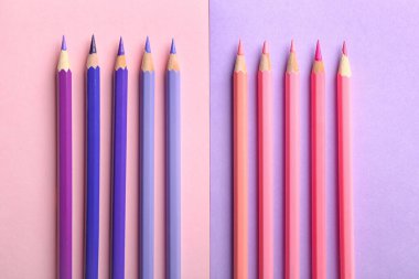 Renk arkaplanına kalem seti