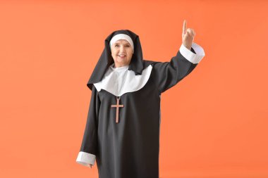 Başrahibe renk geçmişiyle ilgili bir şeyi işaret ediyor.