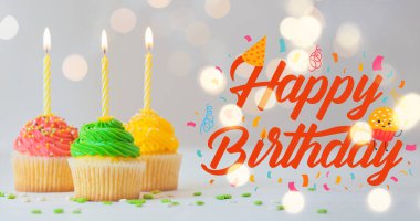 Doğum günü kutlaması için güzel bir tebrik kartı.