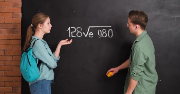 Teenage Boy Declaring His Love Girl School — Stock Video