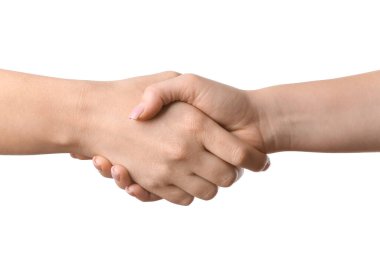 Beyaz arka planda kadın elleri. Dostluk Günü kutlaması