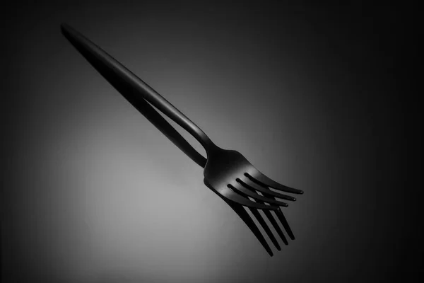 Stylish Fork Dark Background — Stock Photo, Image