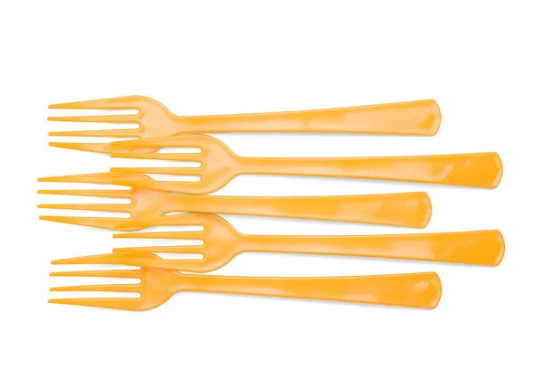 Plastic Forks White Background — Stock Photo, Image