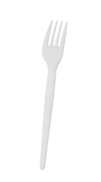 Plastic Fork White Background — Stock Photo, Image