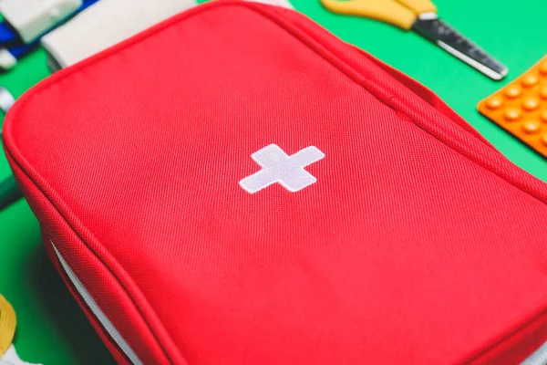 First Aid Kit Color Background — Stock Photo, Image