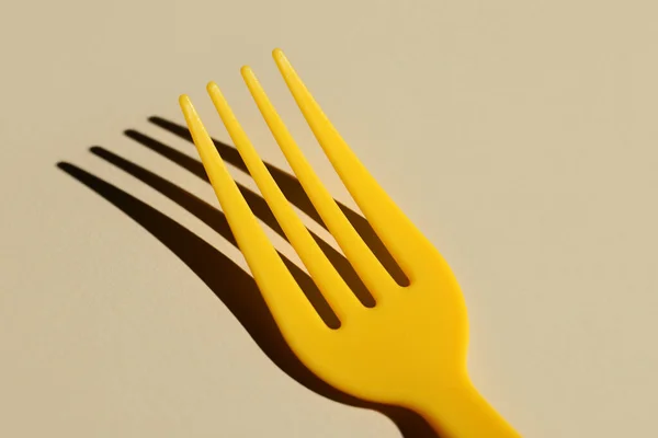 Plastic Fork Color Background — Stock Photo, Image