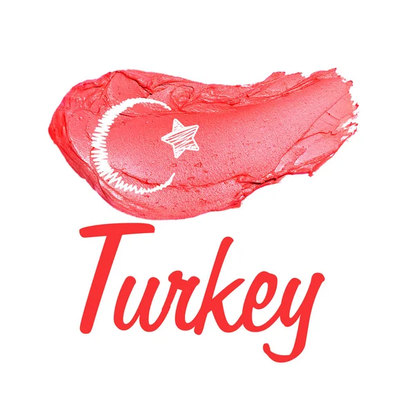Bandeira Criativa Turquia Fundo Branco — Fotografia de Stock