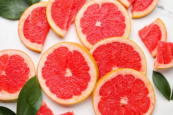 Fresh Sliced Grapefruit Light Background — Stock Photo, Image