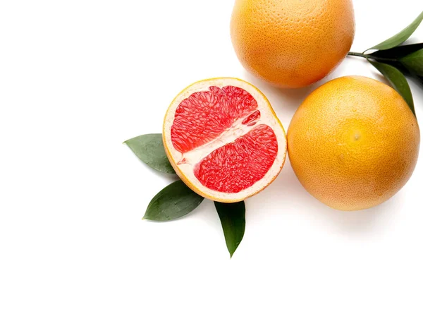 Fresh Grapefruits White Background — Stock Photo, Image