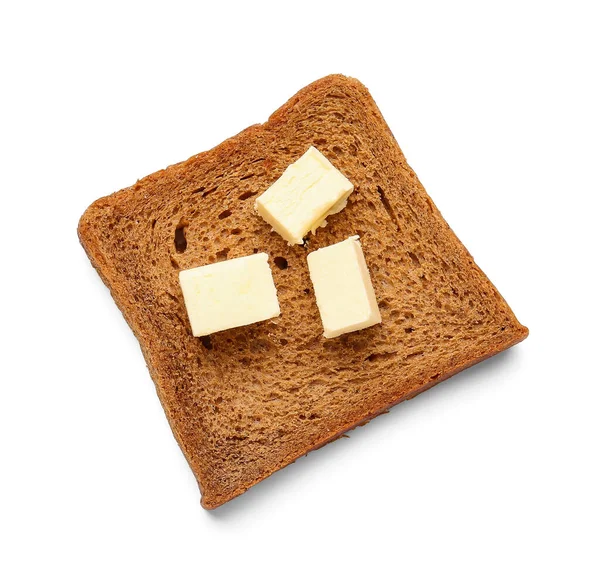 白を基調としたバターと新鮮なパンのスライス — ストック写真