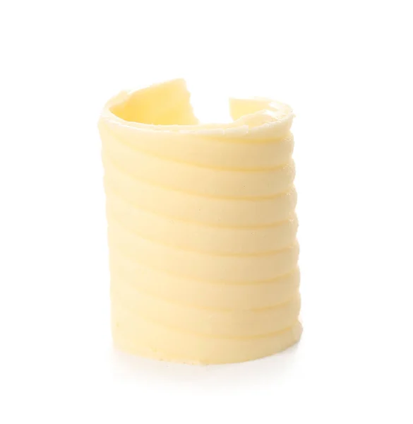 Curl Manteiga Fresca Sobre Fundo Branco — Fotografia de Stock