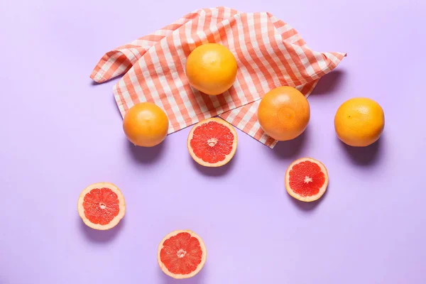 Ripe Grapefruits Color Background — Stock Photo, Image