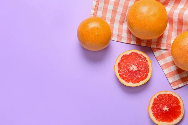 Ripe Grapefruits Color Background — Stock Photo, Image