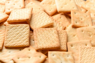 Arkaplan olarak lezzetli krakerler, yakın plan