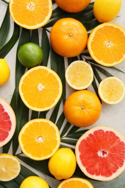 Hafif arkaplanda taze narenciye meyveleri