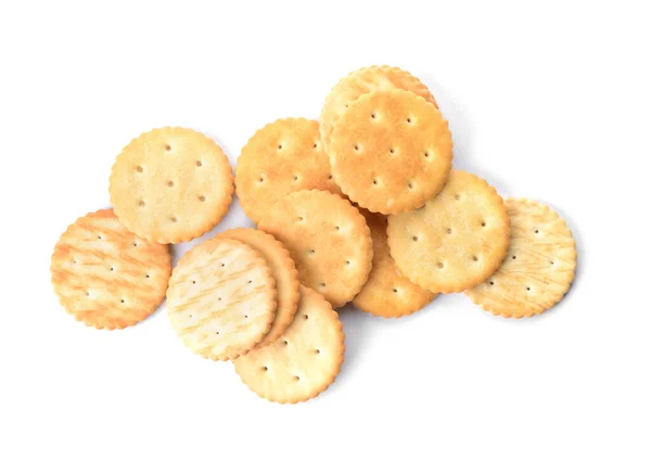 Lekkere Crackers Witte Achtergrond — Stockfoto