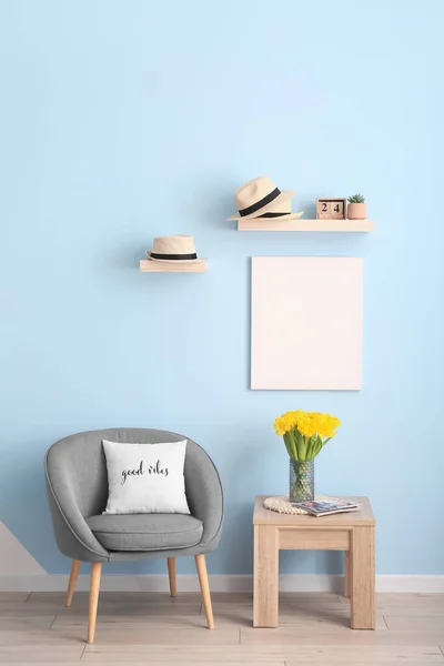 Interior Modern Room Armchair Hats — Stock Photo, Image