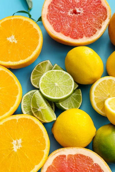 Fresh Citrus Fruits Color Background — Stock Photo, Image