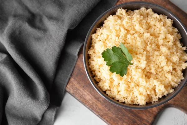 Bowl Tasty Couscous Table — Stock Photo, Image