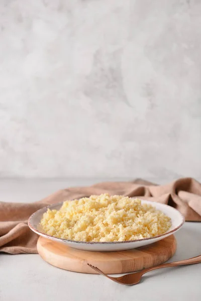 Plate Tasty Couscous Table — Stock Photo, Image