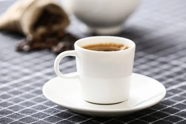 Cup Hot Coffee Table Cafe Closeup — Stock Photo, Image