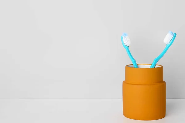 Holder Tooth Brushes White Background — Stock Photo, Image