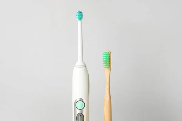 Different Tooth Brushes White Background — Stock Photo, Image