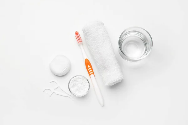 Set Oral Hygiene White Background — Stock Photo, Image