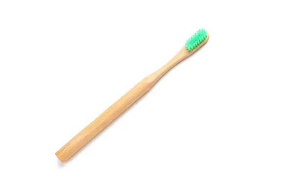 Wooden Tooth Brush White Background — Stock Photo, Image