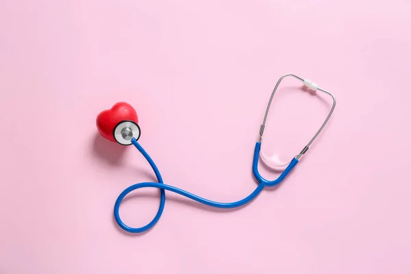Modern Stethoscope Heart Color Background — Stock Photo, Image