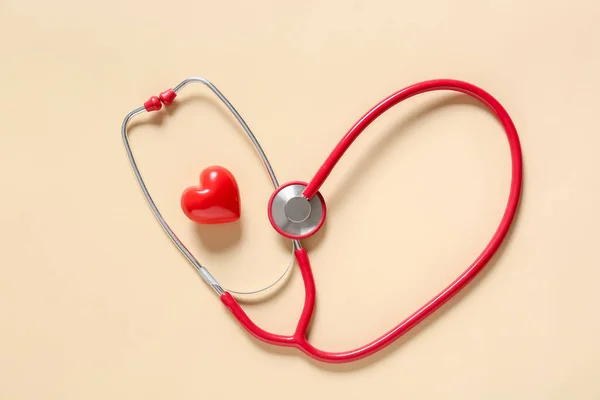 Modern Stethoscope Heart Color Background — Stock Photo, Image