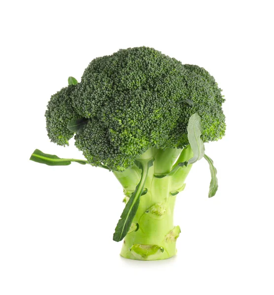 Verse Broccoli Witte Achtergrond — Stockfoto