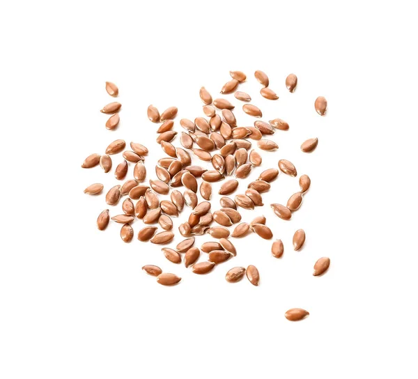 Семена Льна Белом Фоне — стоковое фото