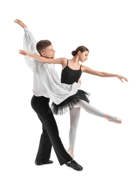 Giovani Ballerini Balletto Sfondo Bianco — Foto Stock