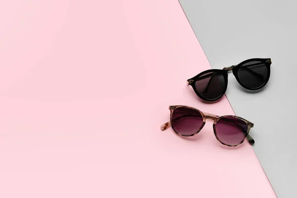 Stylish Sunglasses Color Background — Stock Photo, Image