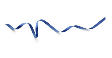 Beyaz arkaplanda mavi kurdele