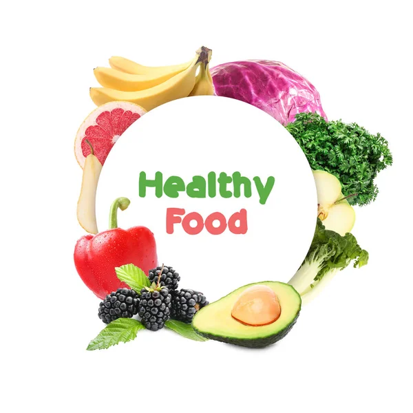 Advertising Banner Healthy Products White Background — Stock Photo, Image