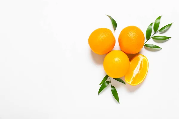 Fresh Oranges White Background — Stock Photo, Image