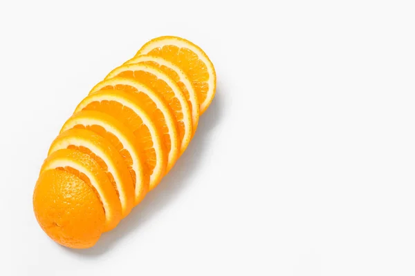 Slices Fresh Orange White Background — Stock Photo, Image