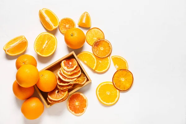 Box Oranges White Background — Stock Photo, Image