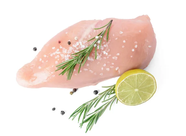 Raw Chicken Fillet White Background Stock Picture