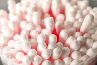 Arkaplan olarak pamuk çubukları, yakın plan