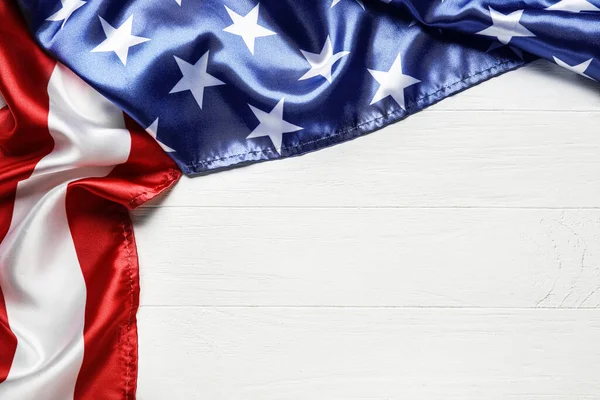 Usa Flag White Wooden Background — Stock Photo, Image