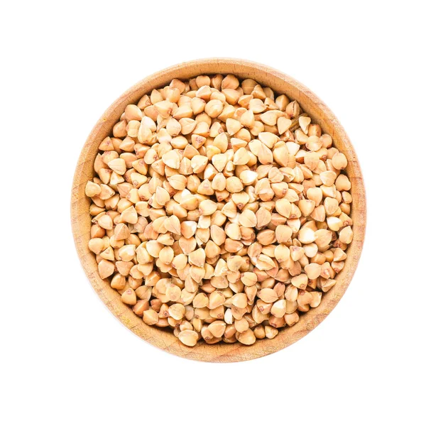 Bowl Dry Buckwheat White Background — Stock Photo, Image