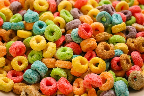 Anelli Cereali Saporiti Come Sfondo Primo Piano — Foto Stock