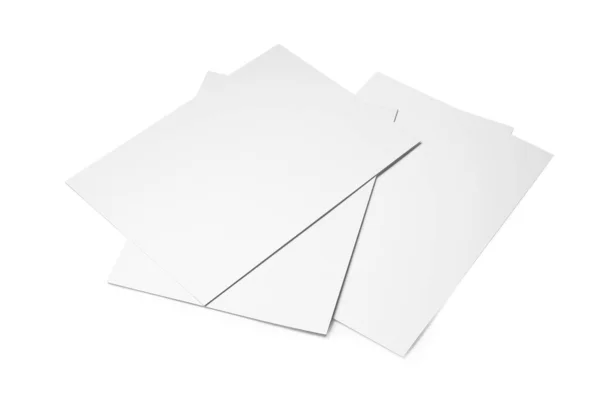 Folhas Papel Branco Sobre Fundo Claro — Fotografia de Stock